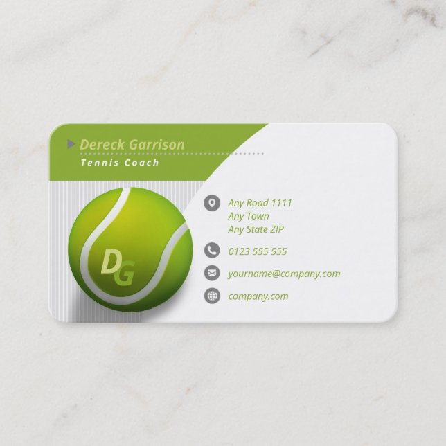 Tennis Coach | Professional Sport Business Card (Front)