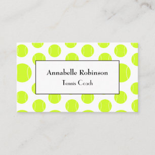 Tennis coach sport white and yellow business card