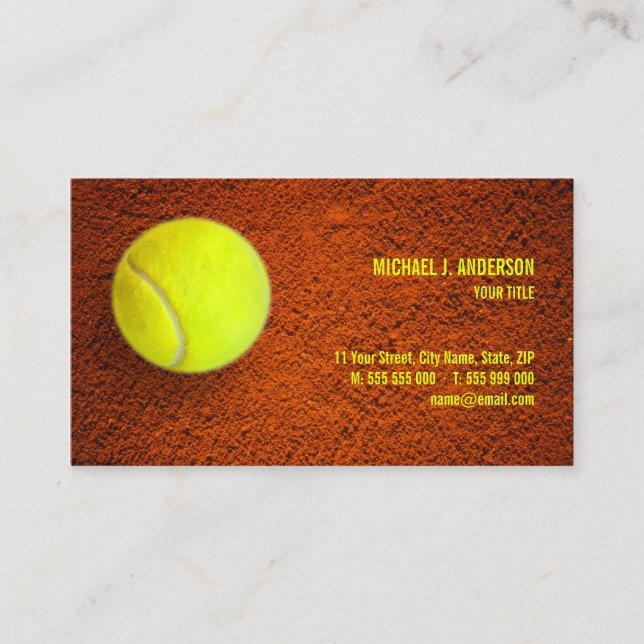 Tennis Coach Sports Business Card (Front)