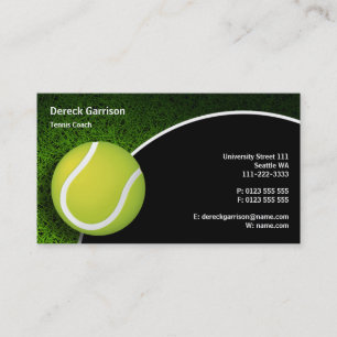 Tennis Coach   Trainer Practice Lessons Business Card