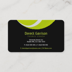 Tennis Coach   Trainer Practice Lessons Business Card