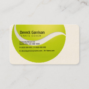 Tennis Coach   Trainer Practice Lessons Business Card