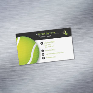 Tennis Coach   Trainer Practice Lessons Magnetic Business Card