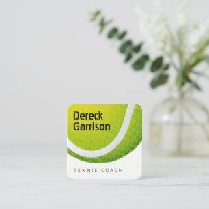 Tennis Coach   Trainer Practice Lessons Square Business Card
