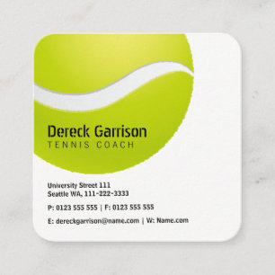 Tennis Coach   Trainer Practice Lessons Square Business Card