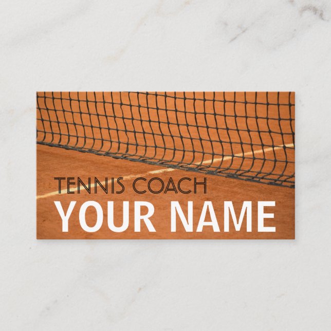 Tennis Coach Your Name Professional Instructor Net Business Card (Front)