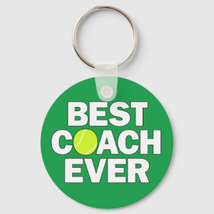 Tennis Coaches BEST COACH EVER Custom Team Color Key Ring