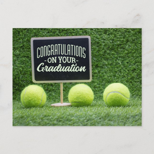 Tennis Congratulations for player  Graduation Postcard (Front)