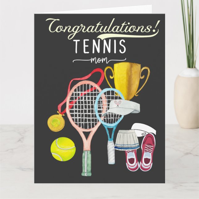 Tennis Congratulations to Tennis Mum Mother Player Card (Front)
