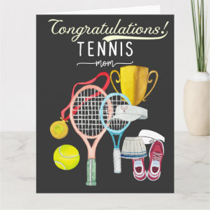 Tennis Congratulations to Tennis Mum Mother Player Card