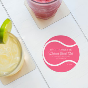 Tennis Country Club   Bachelorette  Round Paper Coaster