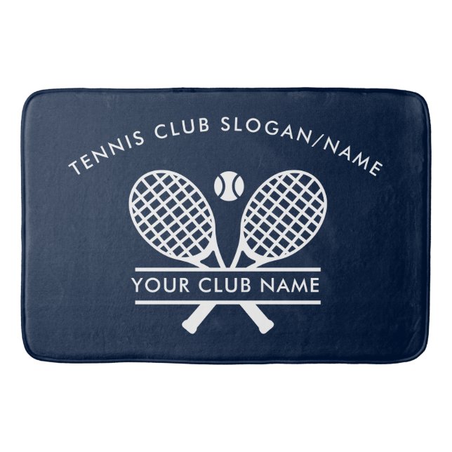 Tennis Country Club Name Team Custom Modern Bath Mat (Front)