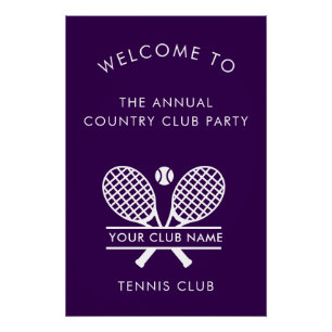 Tennis Country Club Name Team Events Welcome Poster