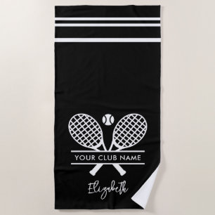 Tennis Country Club Name Team Swag Any Color Beach Towel