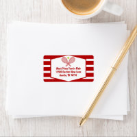 Tennis Country Club Red Striped Return Address