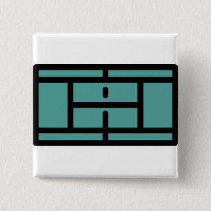 tennis-court 15 cm square badge