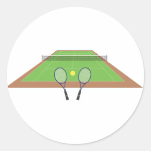 Tennis Court and Racket Stickers