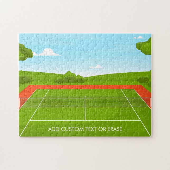 Tennis Court Illustration Green Grass Add Text  Jigsaw Puzzle (Horizontal)