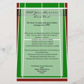Tennis Court Layout Graphic Flyer