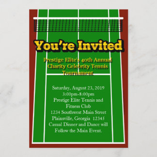 Tennis Court Layout Graphic Invitation