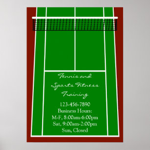 Tennis Court Layout Graphic Poster