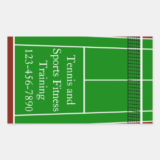 Tennis Court Layout Graphic Rectangular Sticker