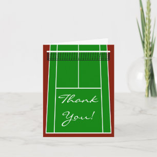 Tennis Court Layout Graphic Thank You Card