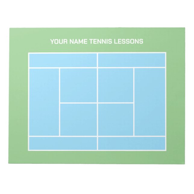 Tennis court layout notepad for training coach  (Front)