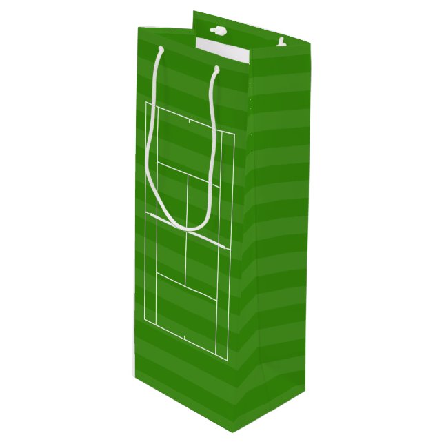 TENNIS COURT LINE MARKING Wine Gift Bag (Front Angled)