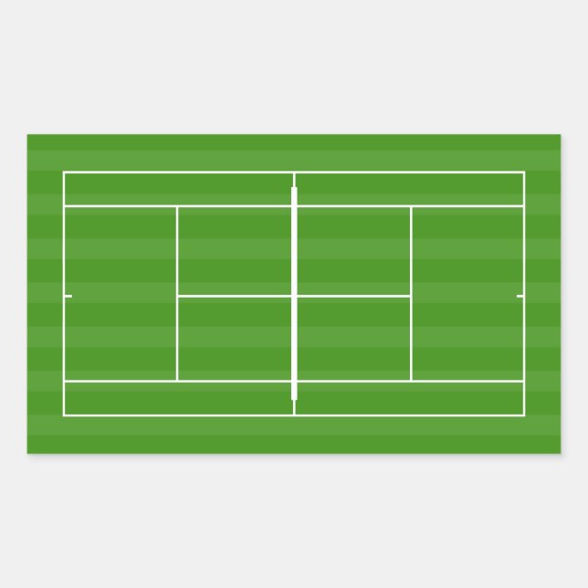 Tennis court rectangular sticker (Front)