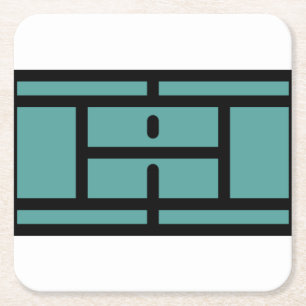 tennis-court square paper coaster