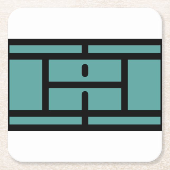 tennis-court square paper coaster (Front)
