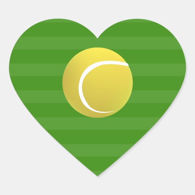 Tennis court & TENNIS ball Heart Sticker (Front)