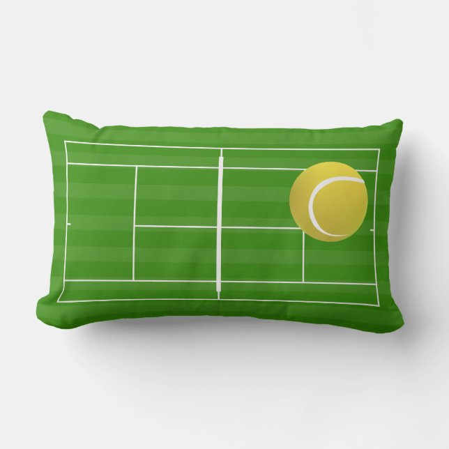 Tennis Court & Tennis Ball Lumbar Cushion (Front)