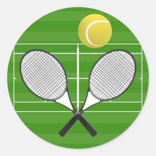 Tennis court & TENNIS RACKETS Classic Round Sticker
