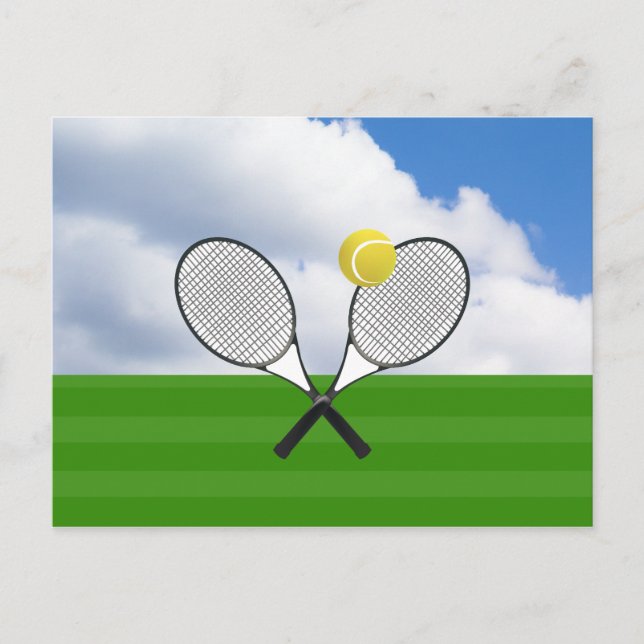 Tennis court & TENNIS RACKETS Postcard (Front)