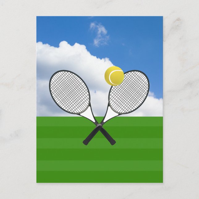 Tennis court & TENNIS RACKETS Postcard (Front)