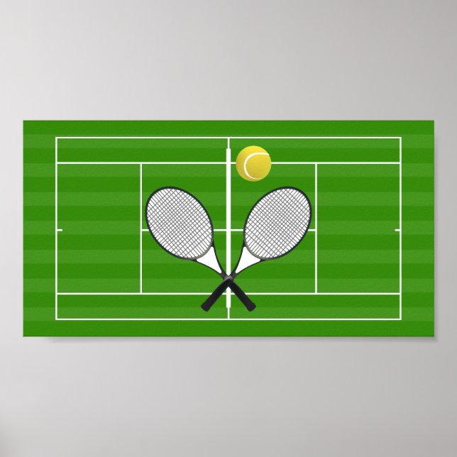 Tennis court & TENNIS RACKETS Poster (Front)
