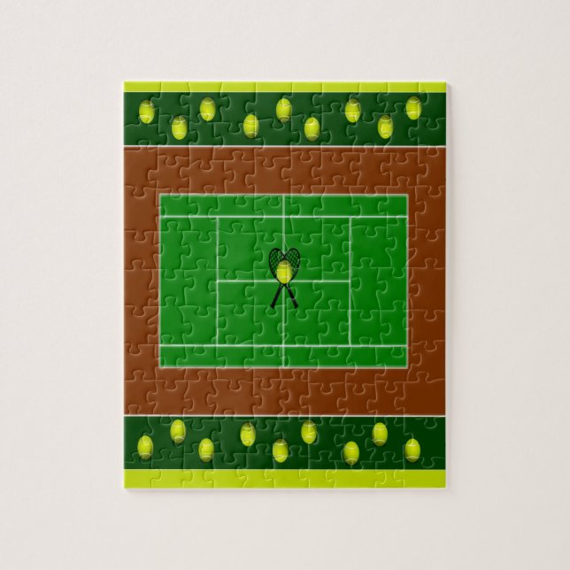 Tennis Court & Tennis Racquets Jigsaw Puzzle (Vertical)