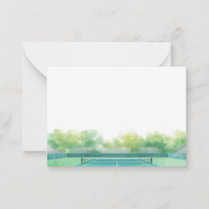 Tennis Court watercolor Card