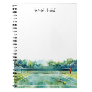 Tennis Court watercolor Notebook