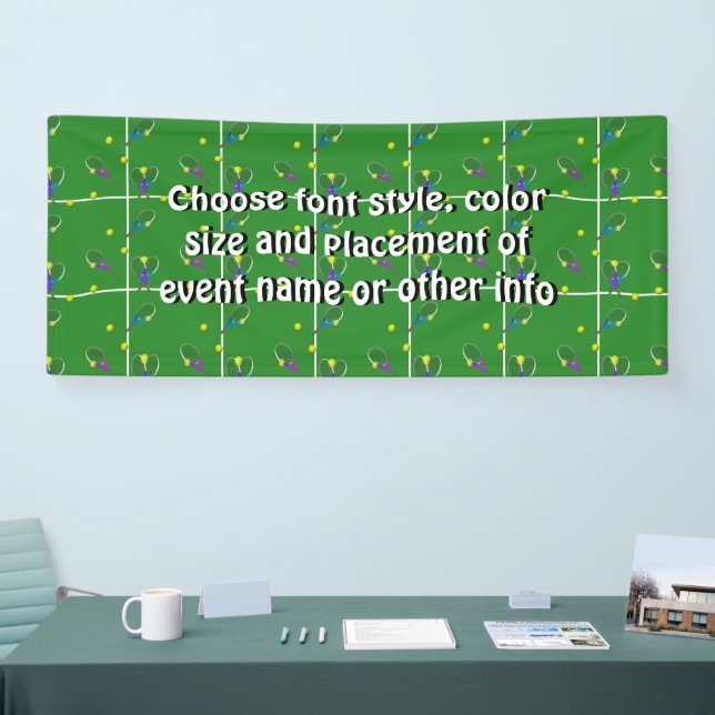 Tennis Court with Rackets and Balls Banner (Tradeshow)