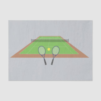 Tennis Court With Rackets Tissue Paper