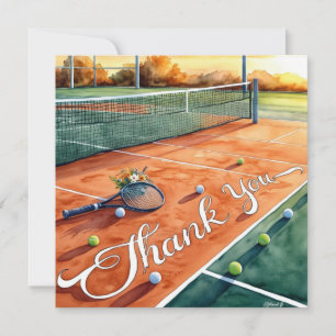 Tennis Court with Thank you court on the court Card