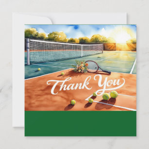 Tennis Court with Thank you court on the court Card