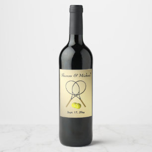 Tennis Custom Gold Wine Label