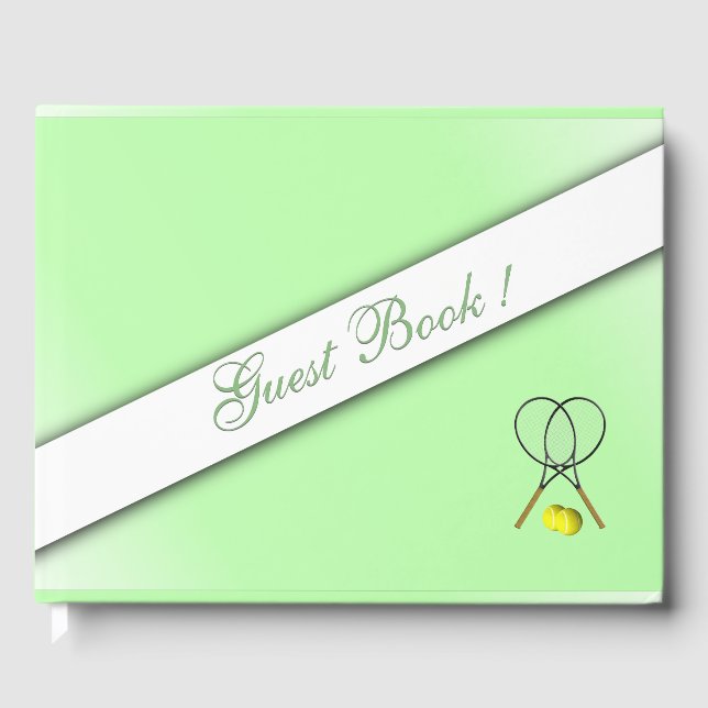 Tennis Custom Green Guest Book (Front)