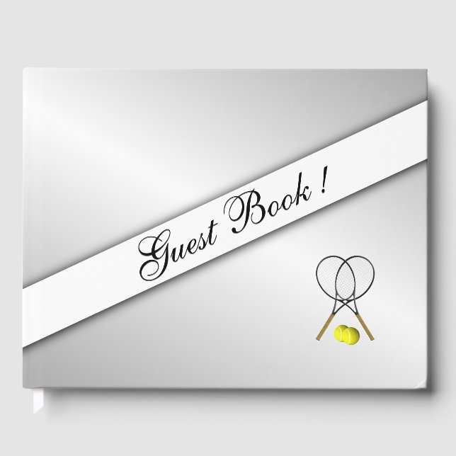 Tennis Custom Silver Guest Book (Front)