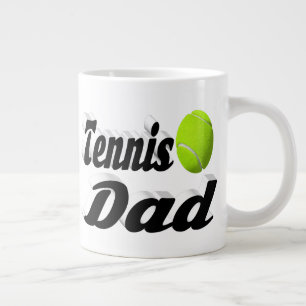 Tennis Dad half text Giant Coffee Mug