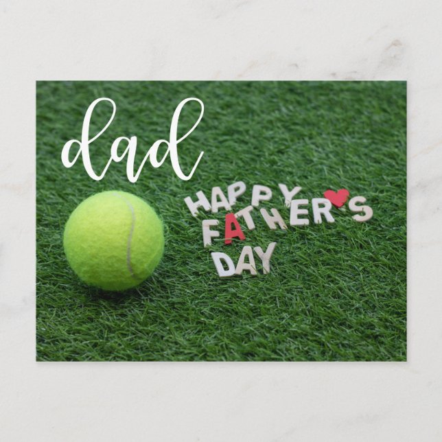 Tennis DAD Happy Father's Day with tennis ball  Postcard (Front)